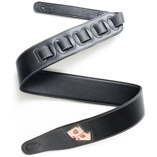 FAME Premium Leder Gitarrengurt Red Aces Grafik