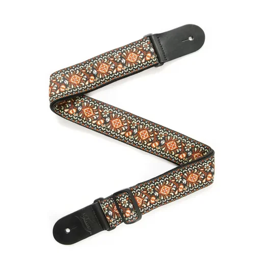 FAME Gitarrengurt Weave Series Jacquard Muster rot orange