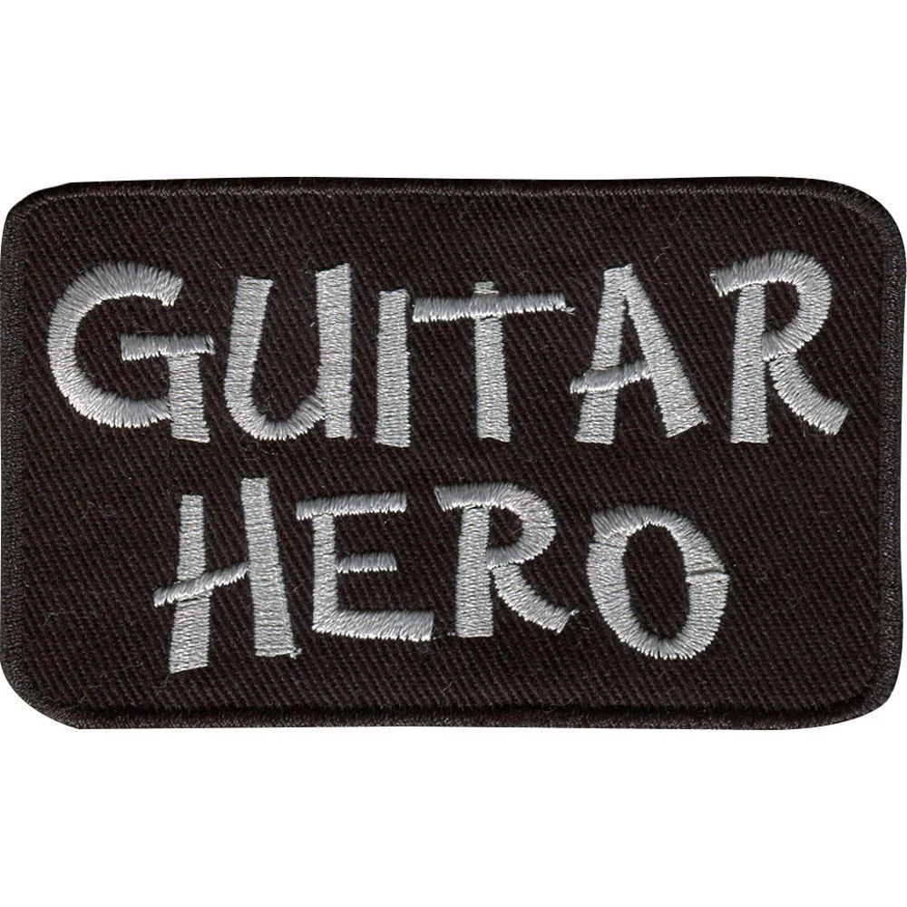 Fan-O-Menal Guitar Hero Aufnäher Patch, gestickt, 8 x 5 cm