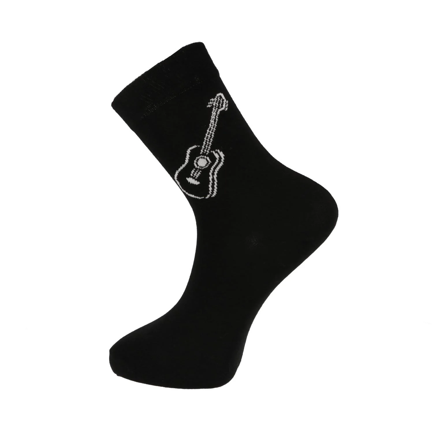 MUSIKBOUTIQUE Musiker-Socken Konzertgitarre Motiv weiß