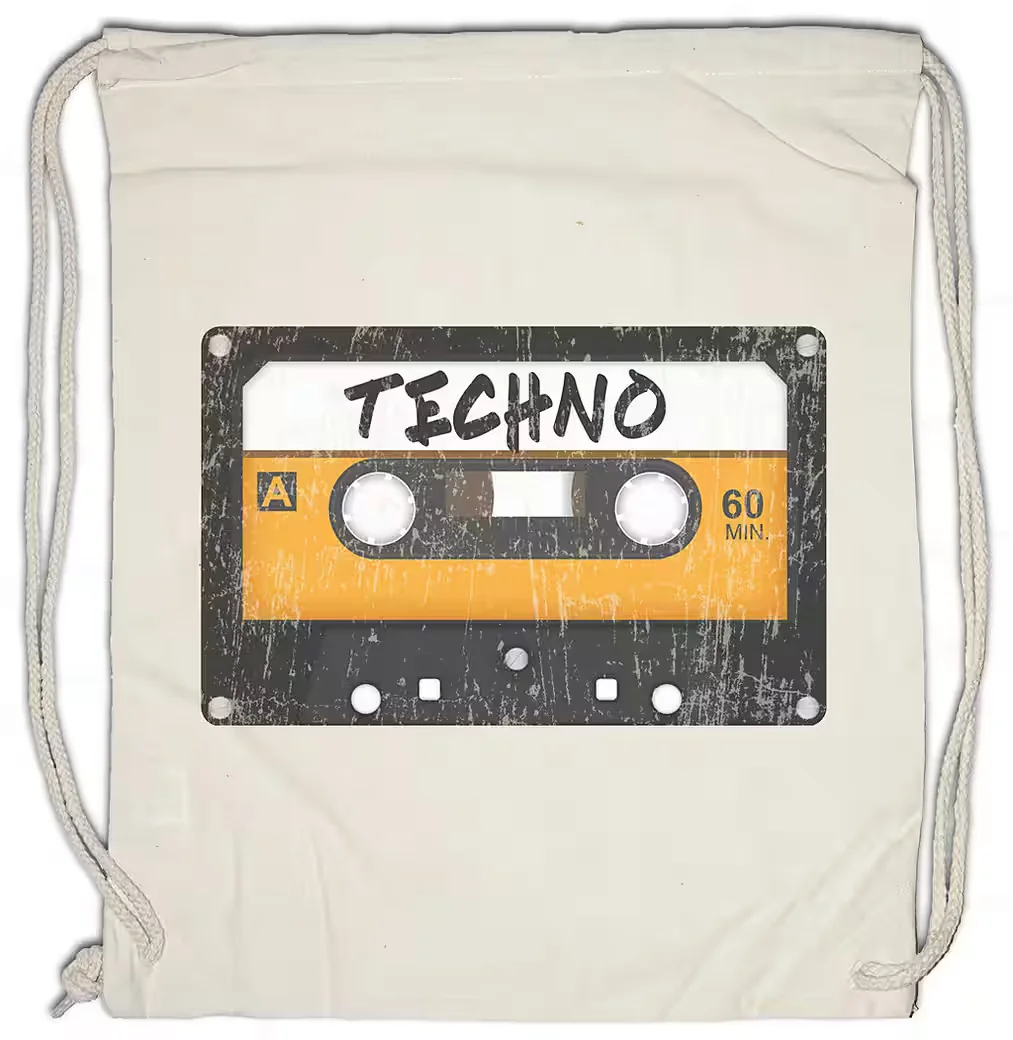 URBAN BACKWOODS Turnbeutel Kassette Retro 90s DJ Techno Mixtape