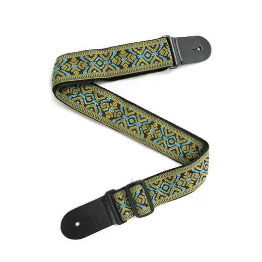 FAME Gitarrengurt Weave Series Baroque Pattern blau gold