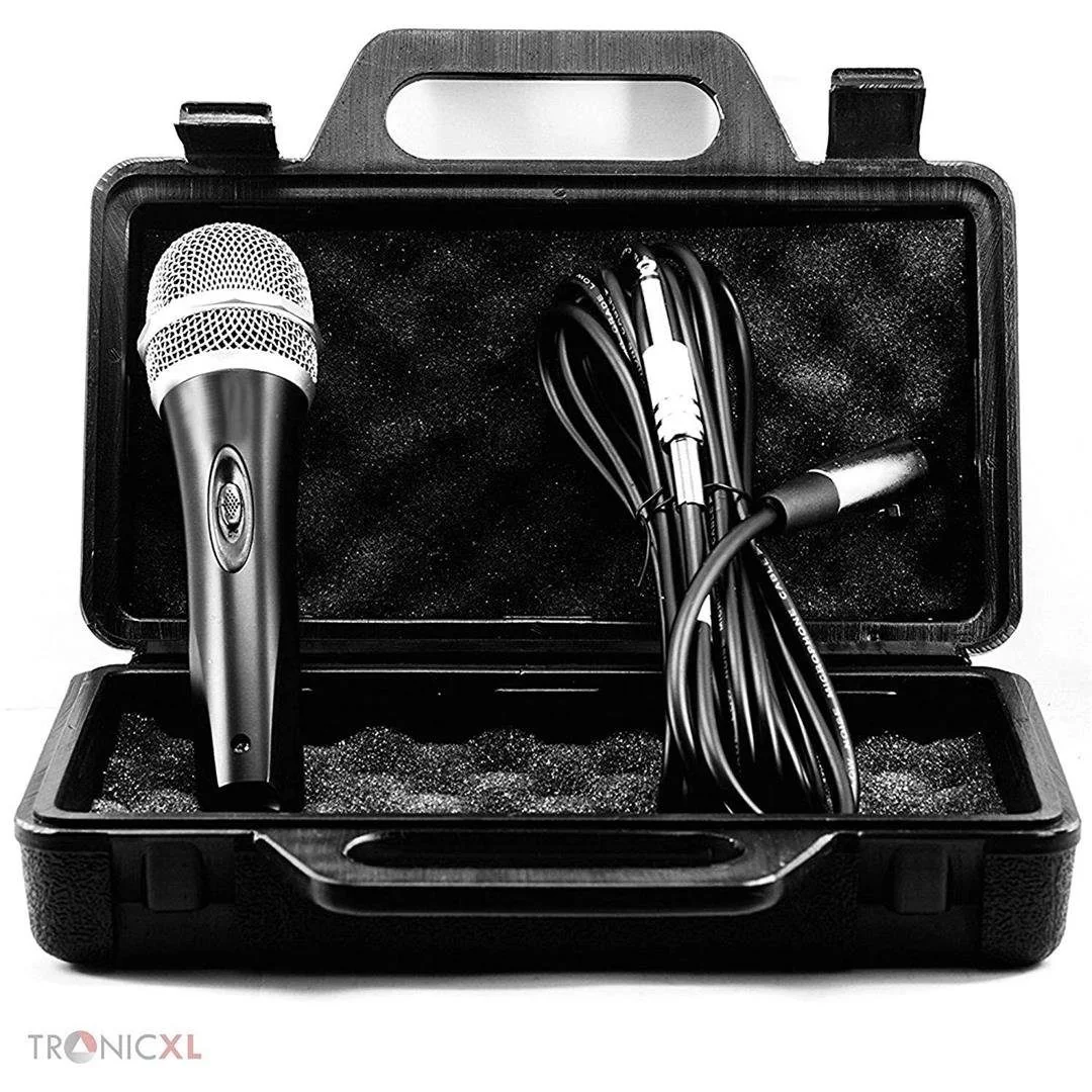 TRONICXL Dynamik Mikrofon Set mit Koffer und 5 m 6,35 mm Klinkenkabel