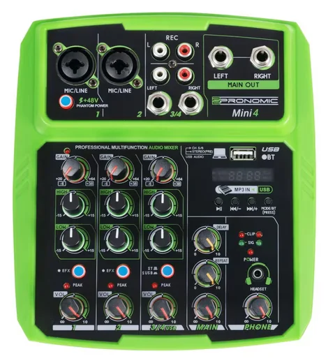 PRONOMIC Mini4 Mischpult 4 Kanal USB betrieben Kompaktmixer