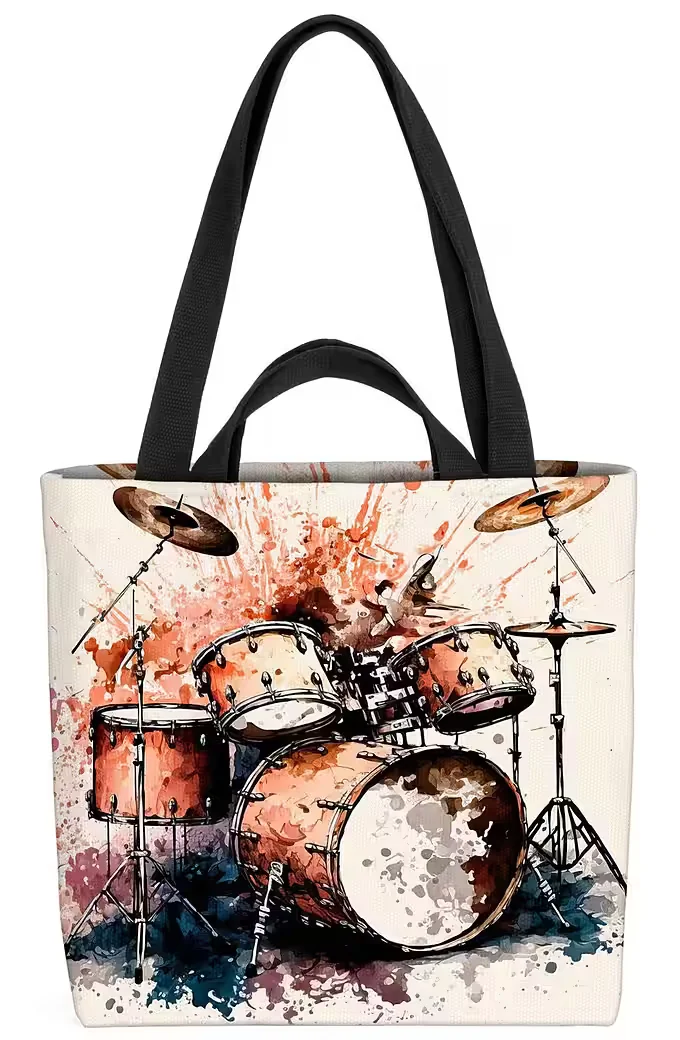 VOID Henkeltasche Schlagzeug Motiv für Schlagzeuger Rockstar Band