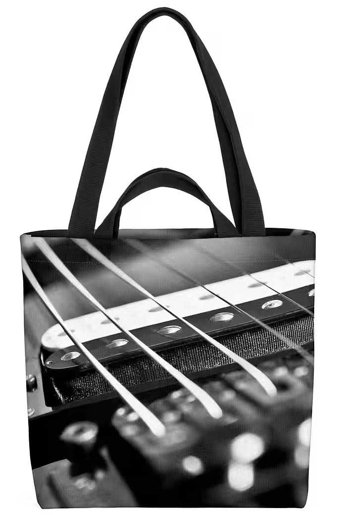 VOID Henkeltasche mit Gitarren- und Rockband-Motiv