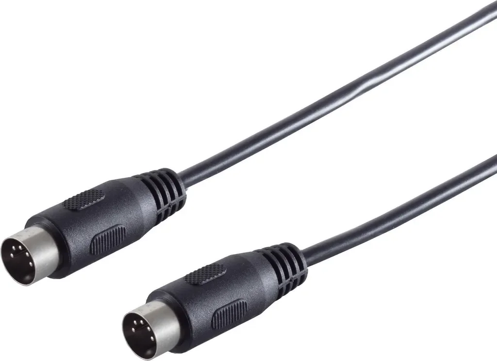 S-Impuls MIDI Kabel 5-pol DIN Stecker auf Stecker 2,5 m schwarz