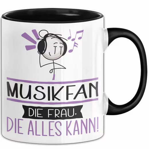 Trendation Tasse Geschenkidee für Musikfans Die Frau die alles kann