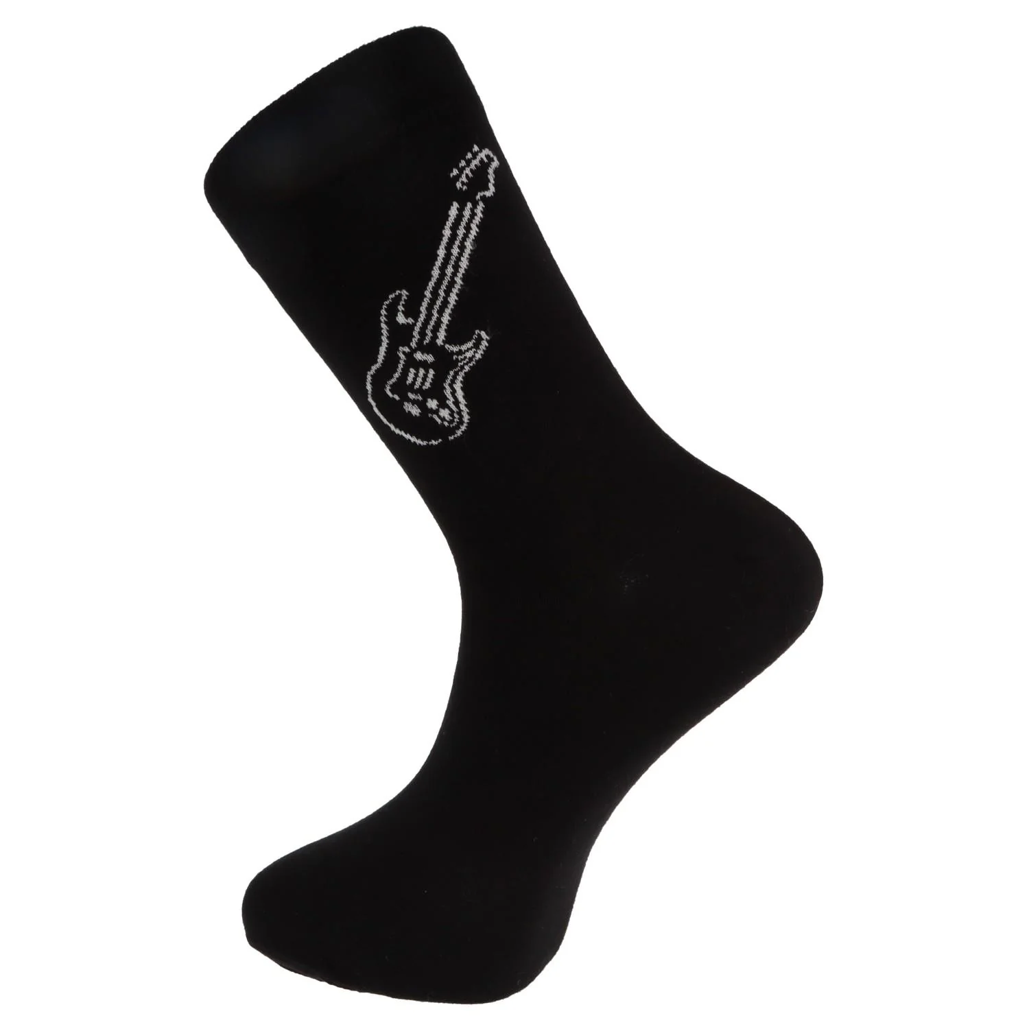 MUSIKBOUTIQUE Musiker Socken mit E-Gitarre Motiv weiß