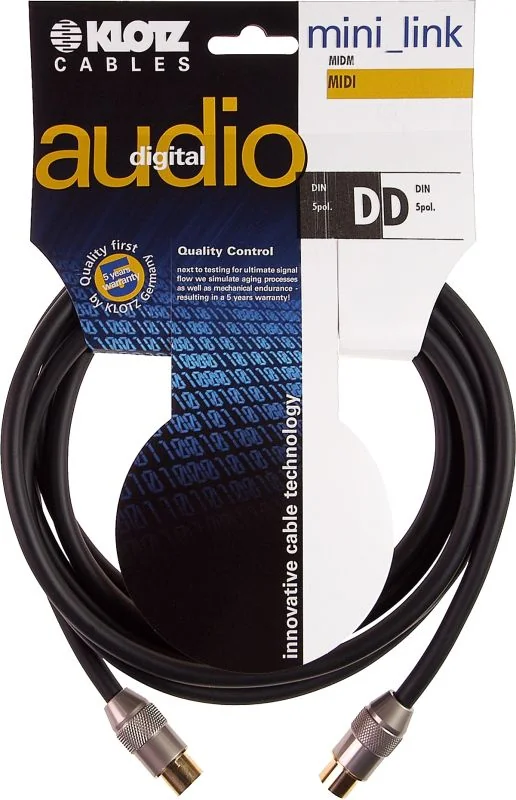Klotz MIDM-010 MIDI-Kabel 1 m mit Metallsteckern schwarz
