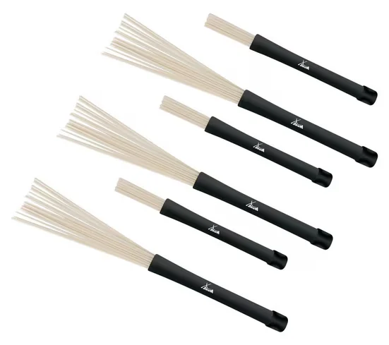 XDRUM NJB3 Schlagzeug Jazzbesen Nylon 6 Stück Kunststoffgriff