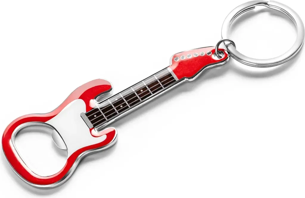 gadget master Flaschenöffner Schlüsselanhänger E Gitarre Magnet rot