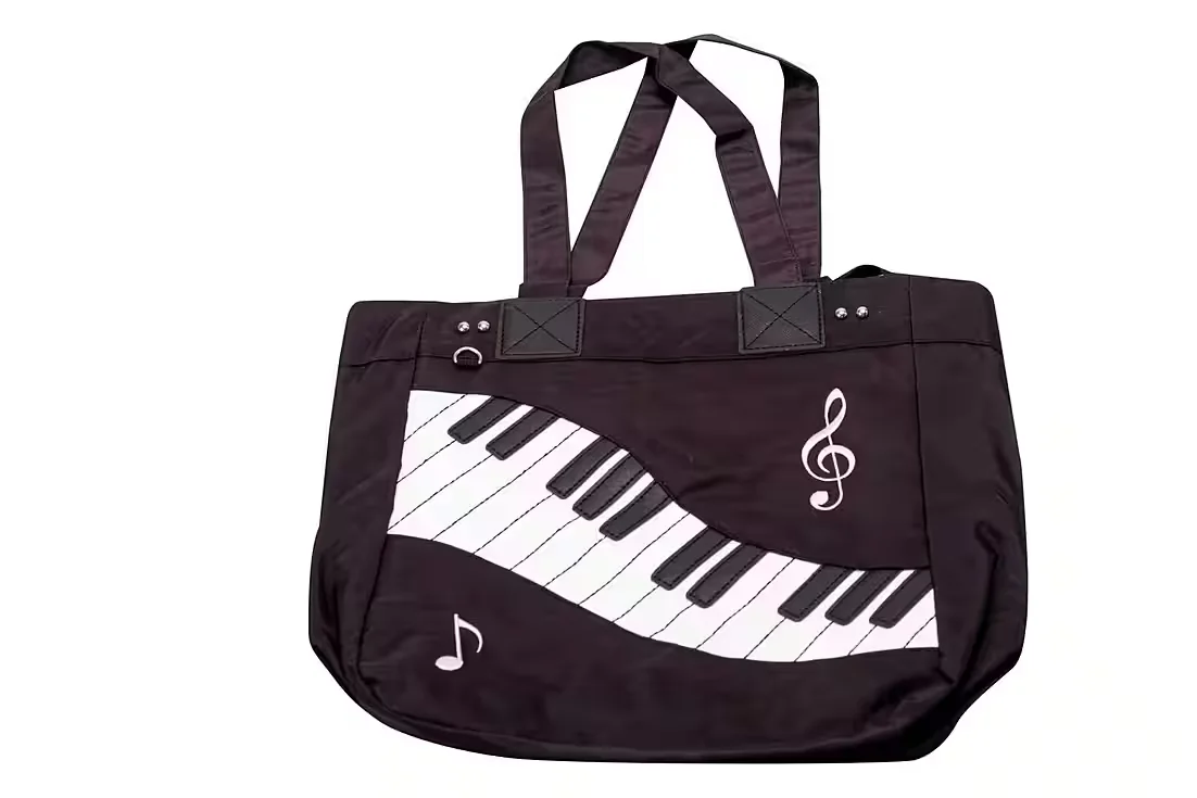MUSIKBOUTIQUE Tragetasche schwarz mit eingenähter Tastatur